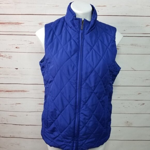 Jason Maxwell Quilted Zip Up Vest Cerulean Blue Vest Medium - Picture 1 of 3